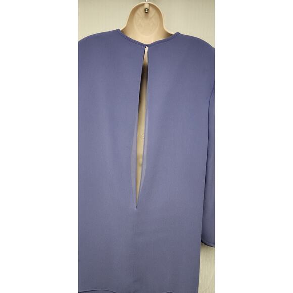 VIRGO Vintage Chiffon Long Sleeve Embellished Floral Knee Length Lilac Dress 12 - Picture 5 of 7